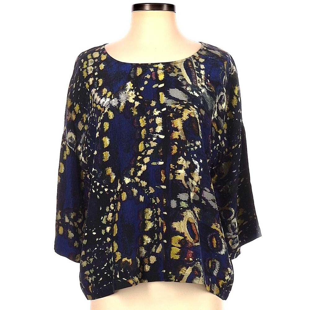 Anthropologie Beth Bowley 100% hammered silk blouse